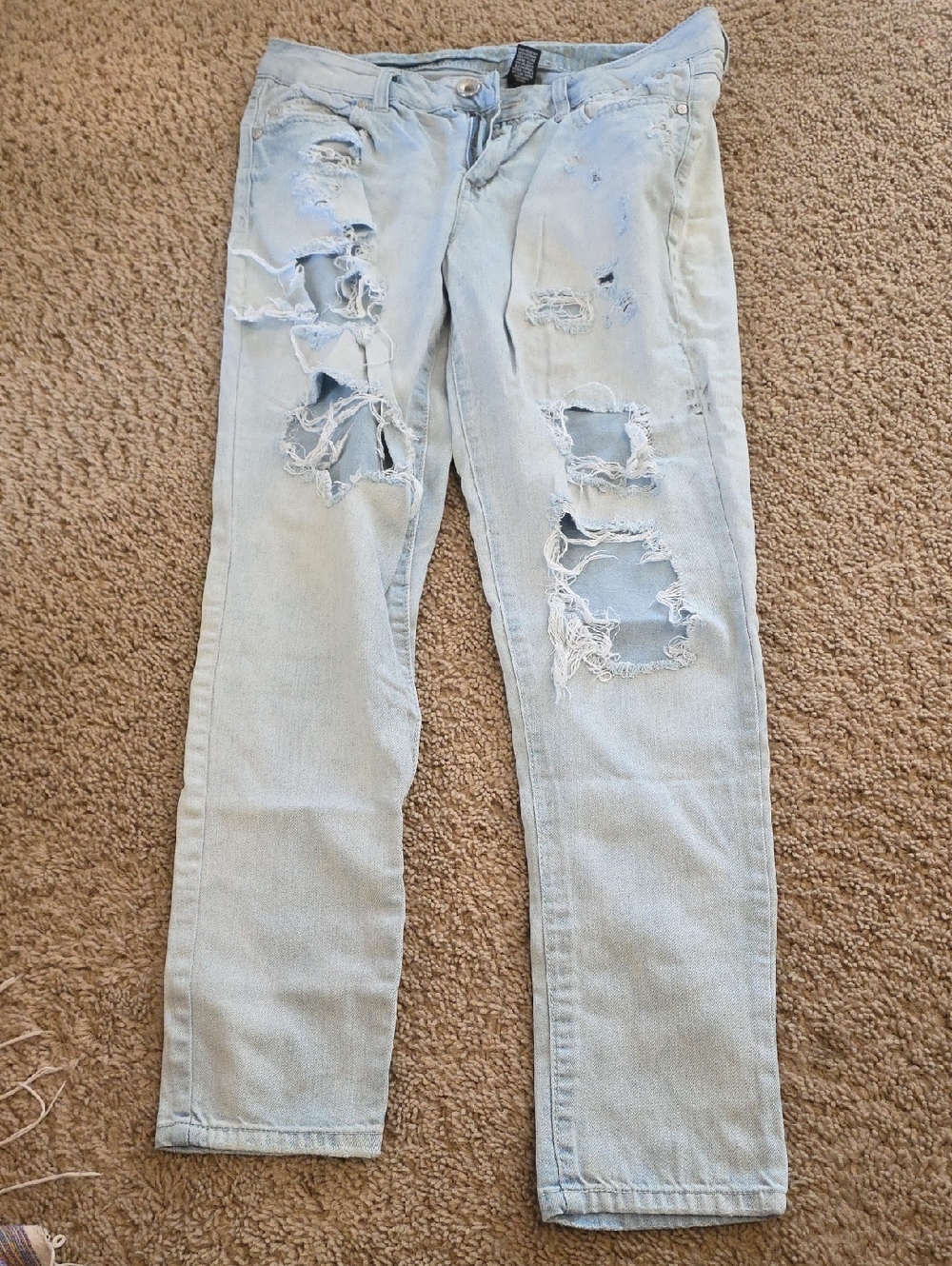 Rewash Light Blue Distressed Women's Jeans